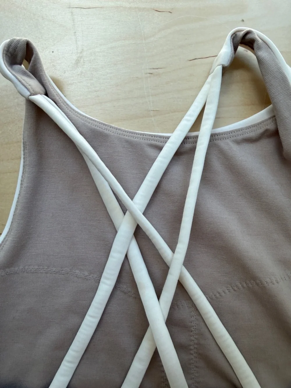 lululemon athletica High Neck Sports Bra in Cream - Picture 5 of 7